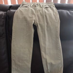 Boys size 8 Abercrombie cream colored jeans.